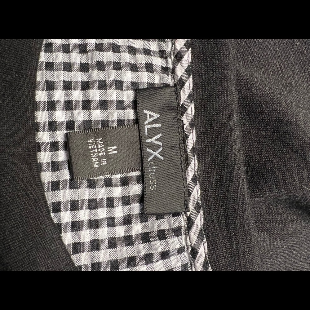 New Black and Checked Bell Sleeve Dress - Picture 7 of 9